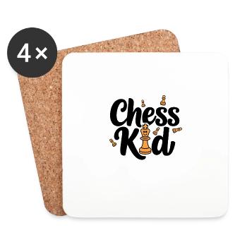 Chess child passion for chess players and - Coasters (set of 4) - white - Front