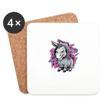 Funky Graffiti Street Art Donkey Artwork For - Coasters (set of 4) - white - Front