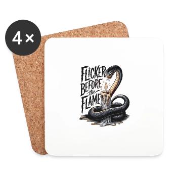Shake Candle Flicker Snake Lover Kunstwerk - Untersetzer (4er-Set) - Weiß - Vorne