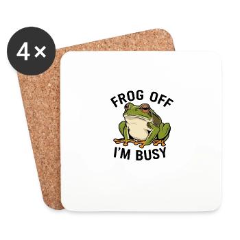 Funny Frog Funny Amphibians Crazy Funky - Coasters (set of 4) - white - Front