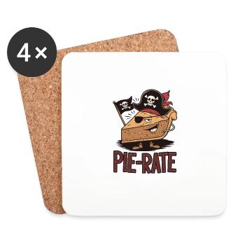 Pi-Rate Adventure : Funny Math Pirates - Dessous de verre (lot de 4) - blanc - Devant