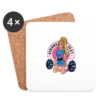Gym Girl : Fort Et Sexy - Girls Lift To - Dessous de verre (lot de 4) - blanc - Devant