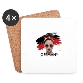 Stylish Germany fashion with flag and bandana - Coasters (set of 4) - white - Front