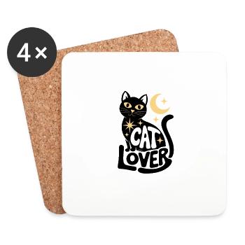 Cat Lover Moon Night Magic - Coasters (set of 4) - white - Front
