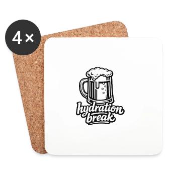 Trinkpause Bier - Untersetzer (4er-Set) - Weiß - Vorne