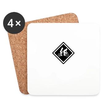 Tandem bicycle symbol sign for couples - Coasters (set of 4) - white - Front