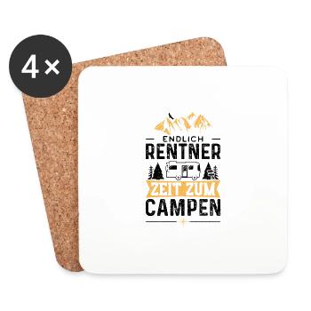 Endlich Rentner Zeit Zum Campen - Camping - Untersetzer (4er-Set) - Weiß - Vorne