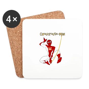 Alsace sauerkraut man - Coasters (set of 4) - white - Front