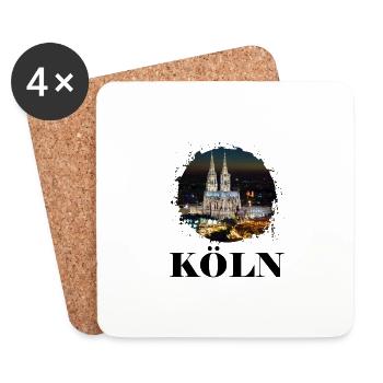 Cologne Allemagne Cologne Dom Cologne Ville Skyline - Dessous de verre (lot de 4) - blanc - Devant