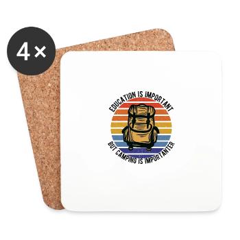 camping - Coasters (set of 4) - white - Front