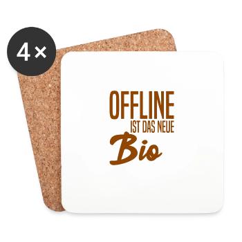 Offline ist das neue Bio - Untersetzer (4er-Set) - Weiß - Vorne