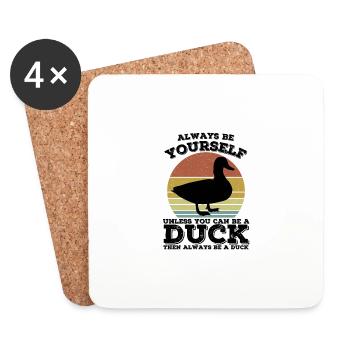 Canard - Dessous de verre (lot de 4) - blanc - Devant