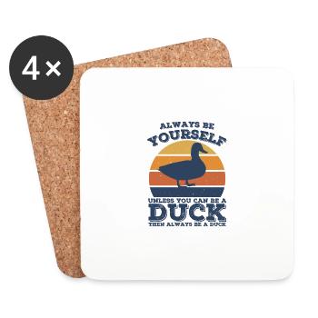 Canard - Dessous de verre (lot de 4) - blanc - Devant
