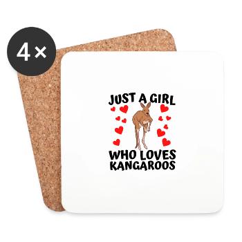 Kangaroo - Coasters (set of 4) - white - Front