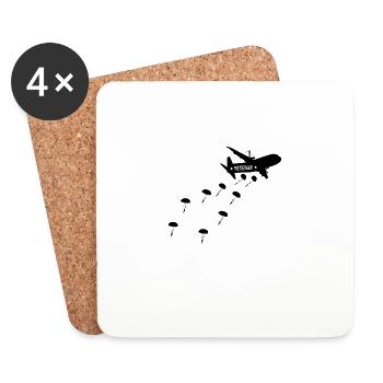 Paratrooper Veteran Airplane Jump - Coasters (set of 4) - white - Front