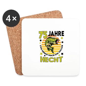 Geburtstag Toller Hecht Alter Jahre 75 - Untersetzer (4er-Set) - Weiß - Vorne