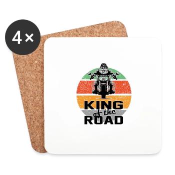Motorradfahrer King of the Road - Untersetzer (4er-Set) - Weiß - Vorne