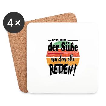 Sprüche Mann Lustig Süß Gerede - Untersetzer (4er-Set) - Weiß - Vorne