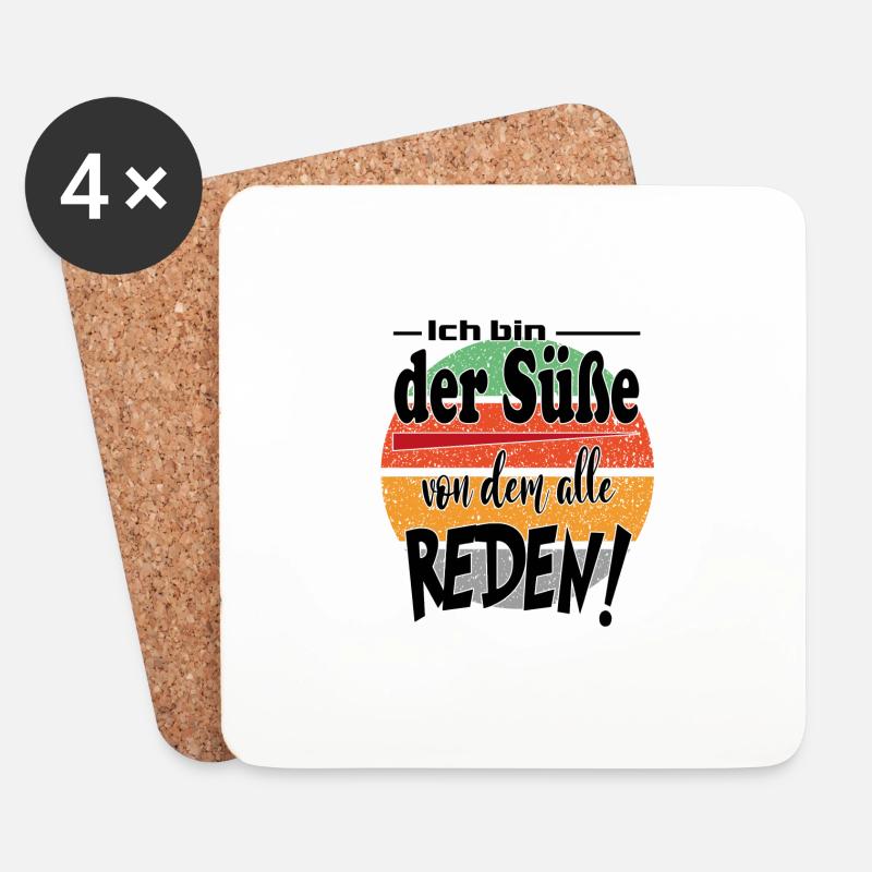 Sprüche Mann Lustig Süß Gerede - Untersetzer (4er-Set) - Weiß