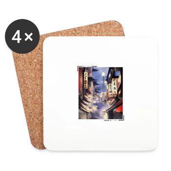 Esthétique streetwear japonaise - Dessous de verre (lot de 4) - blanc - Devant