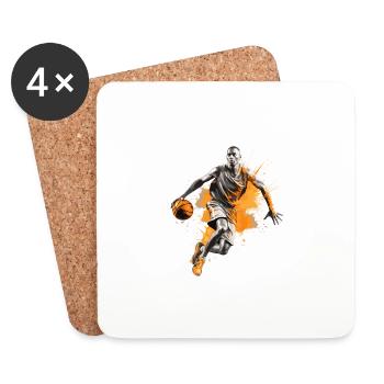 Basketball Basketball Player Dunking Splash Colorful - Coasters (set of 4) - white - Front