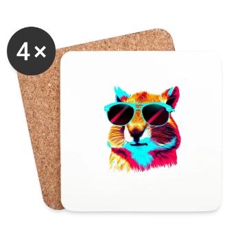 hamster cool - Untersetzer (4er-Set) - Weiß - Vorne