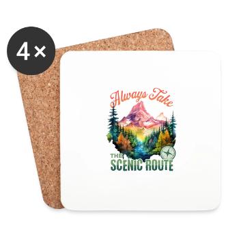 Hiking Hiking Mountains Mountaineering Climbing Nature - Coasters (set of 4) - white - Front