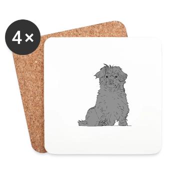Abenteuerlustiger Terrier - Untersetzer (4er-Set) - Weiß - Vorne
