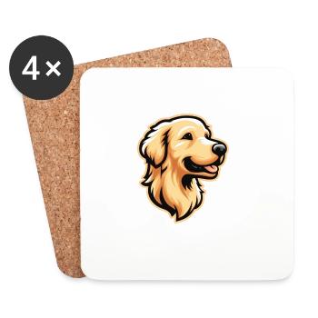 Golden Retriever Comic - Coasters (set of 4) - white - Front