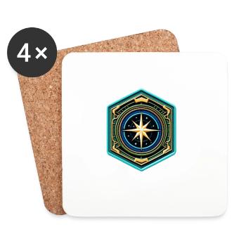 Kartenstern Kompass Patch - Untersetzer (4er-Set) - Weiß - Vorne