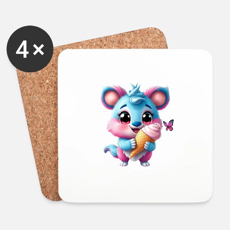 Comic 1 - Untersetzer (4er-Set) - Weiß