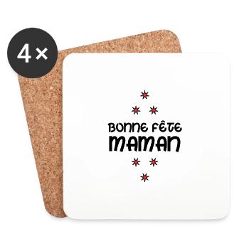 HAPPY MOTHER'S DAY. MOM. MOTHER'S DAY. I LOVE YOU - Coasters (set of 4) - white - Front