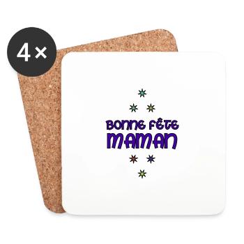 MOTHER'S DAY. HAPPY MOTHER'S DAY. MOM. I LOVE YOU - Coasters (set of 4) - white - Front