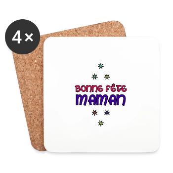HAPPY MOTHER'S DAY. MOM. MOTHER'S DAY. I LOVE YOU - Coasters (set of 4) - white - Front