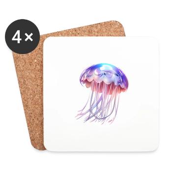 Shiny Qualle - Untersetzer (4er-Set) - Weiß - Vorne