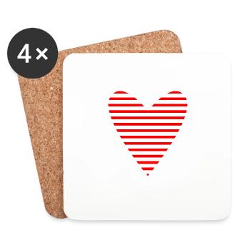 HAPPY BIRTHDAY. JOYEUX ANNIVERSAIRE. ANNIVERSAIRE. - Dessous de verre (lot de 4) - blanc - Devant