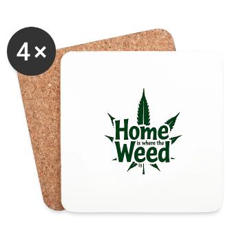 Home is where the Weed is - Untersetzer (4er-Set) - Weiß - Vorne