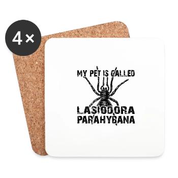 My pet's name is Lasiodora Parahybana - Coasters (set of 4) - white - Front