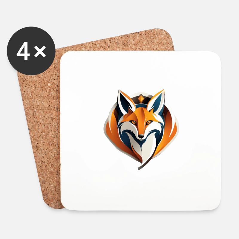 Fox - Coasters (set of 4) - white