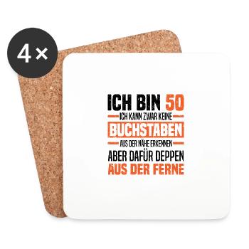 Geburtstagsgeschenk - Untersetzer (4er-Set) - Weiß - Vorne