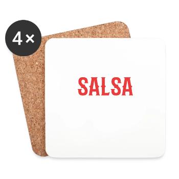 Moi en salsa. Cadeau d’artiste - Dessous de verre (lot de 4) - blanc - Devant