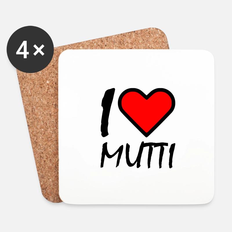 I love mutti - Untersetzer (4er-Set) - Weiß