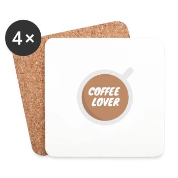 Coffee Lover - Kaffee - Untersetzer (4er-Set) - Weiß - Vorne