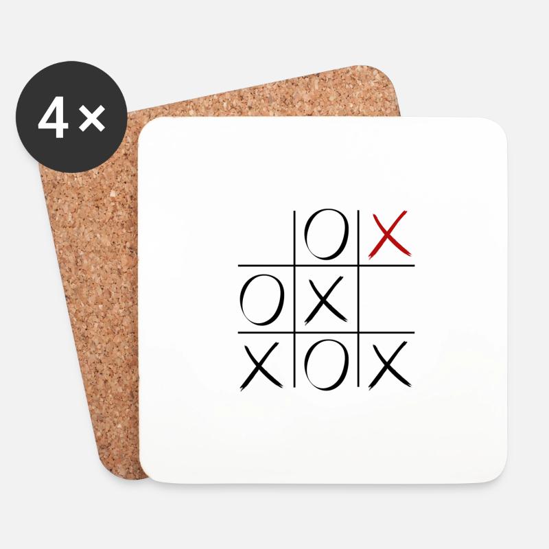 Tic Tac Toe - Untersetzer (4er-Set) - Weiß