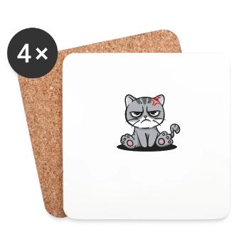 I have a good heart, but this mouth funnier - Coasters (set of 4) - white - Front