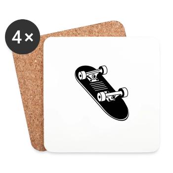 Skateboard - Untersetzer (4er-Set) - Weiß - Vorne
