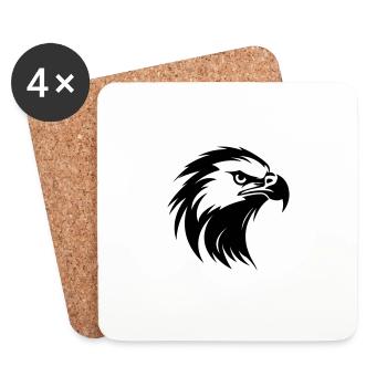 Adler - Untersetzer (4er-Set) - Weiß - Vorne