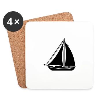 Segelboot - Untersetzer (4er-Set) - Weiß - Vorne