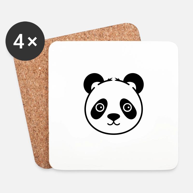 Panda - Untersetzer (4er-Set) - Weiß