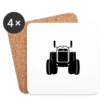 Tracteur - Dessous de verre (lot de 4) - blanc - Devant